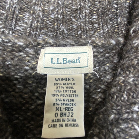 L.L. Bean Wool Blend Brown Button Up Sweater Women's XL - Picture 6 of 7